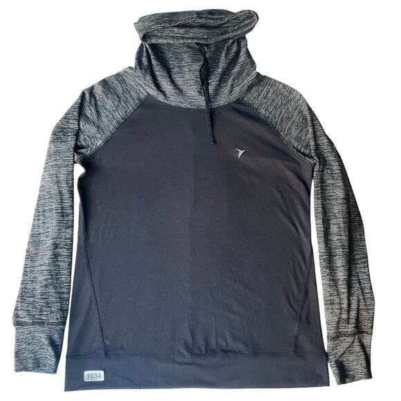 Old Navy Women Long Sleeve Turtleneck Sweatshirt size M,Gray & Black, Thumb Hole - Picture 1 of 8